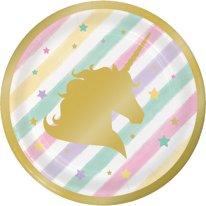 96ct Bulk Sparkle Unicorn Dessert Plates