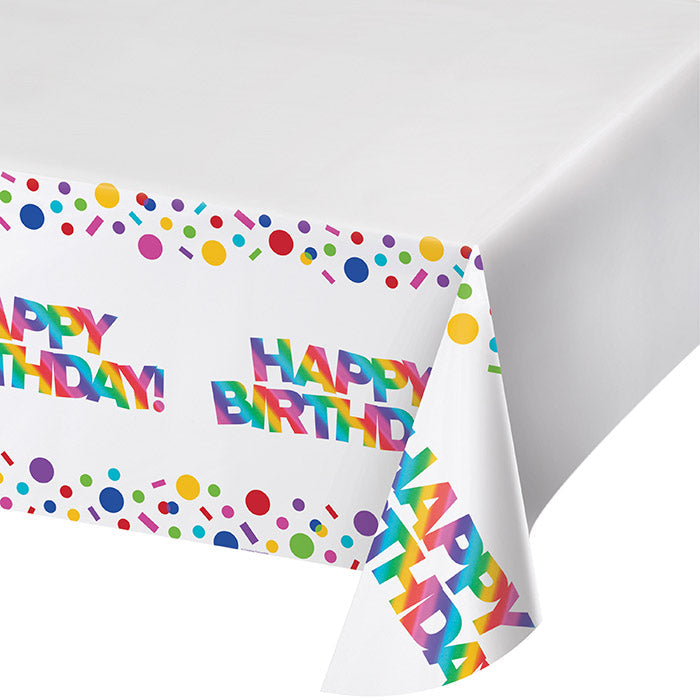 6ct Bulk Rainbow Plastic Table Covers