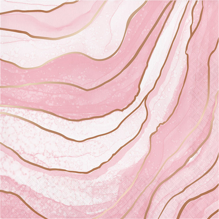 192ct Bulk Rose All Day Geode Luncheon Napkins
